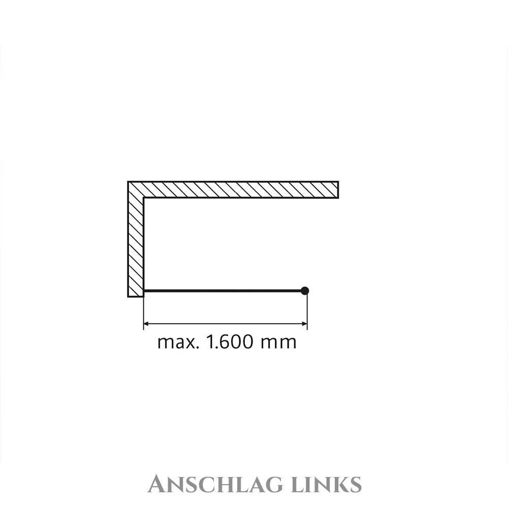 HSK Walk In Easy Comfort Duschabtrennung - Frontelement 1600 mm-Alu Silber-matt-Linea 02-Mit Edelglasbeschichtung