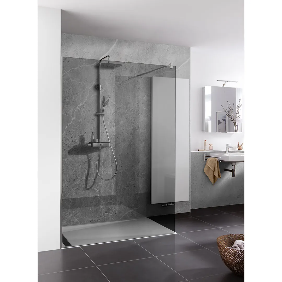 HSK Walk In Pro Duschabtrennung 120x200cm Bodennebel-Edelstahllook-mit Edelglasbeschichtung HSK Walk In Pro Duschabtrennung 120x200cm Bodennebel-Edelstahllook-mit Edelglasbeschichtung