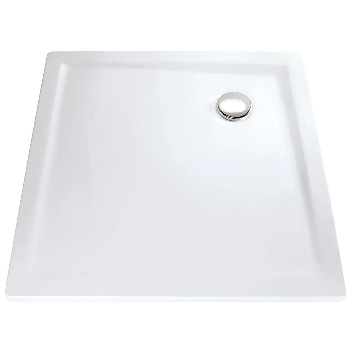 HSK Marmor-Polymer Quadrat Duschwanne superflach-Weiß-90 x 90 cm