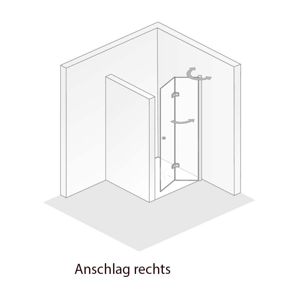 HSK Exklusic Drehfalttür Pendelbar-RA-90x200 Carre-Pergamon-mit Edelglasbeschichtung