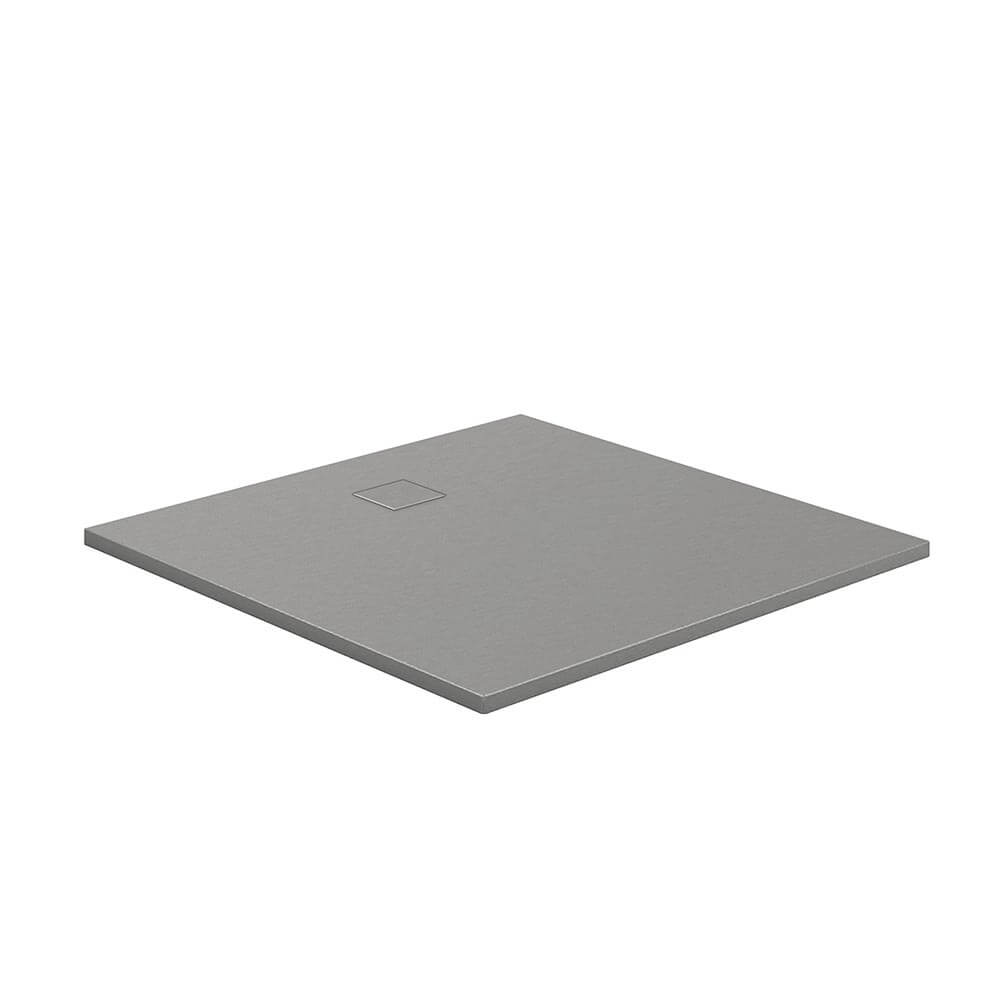 HSK Marmor-Polymer Rechteck Duschwanne Steinoptik 90 x 100 cm-steingrau-mit AntiSlip-Beschichtung