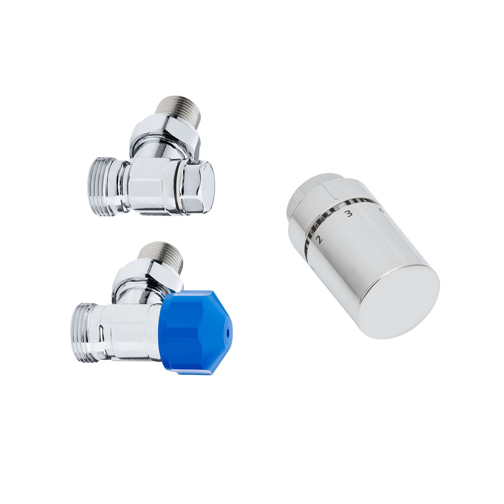 HSK Anschlussset Heizkörper Ventilset Chrom - Eckform HSK Anschlussset Heizkörper Ventilset Chrom - Eckform
