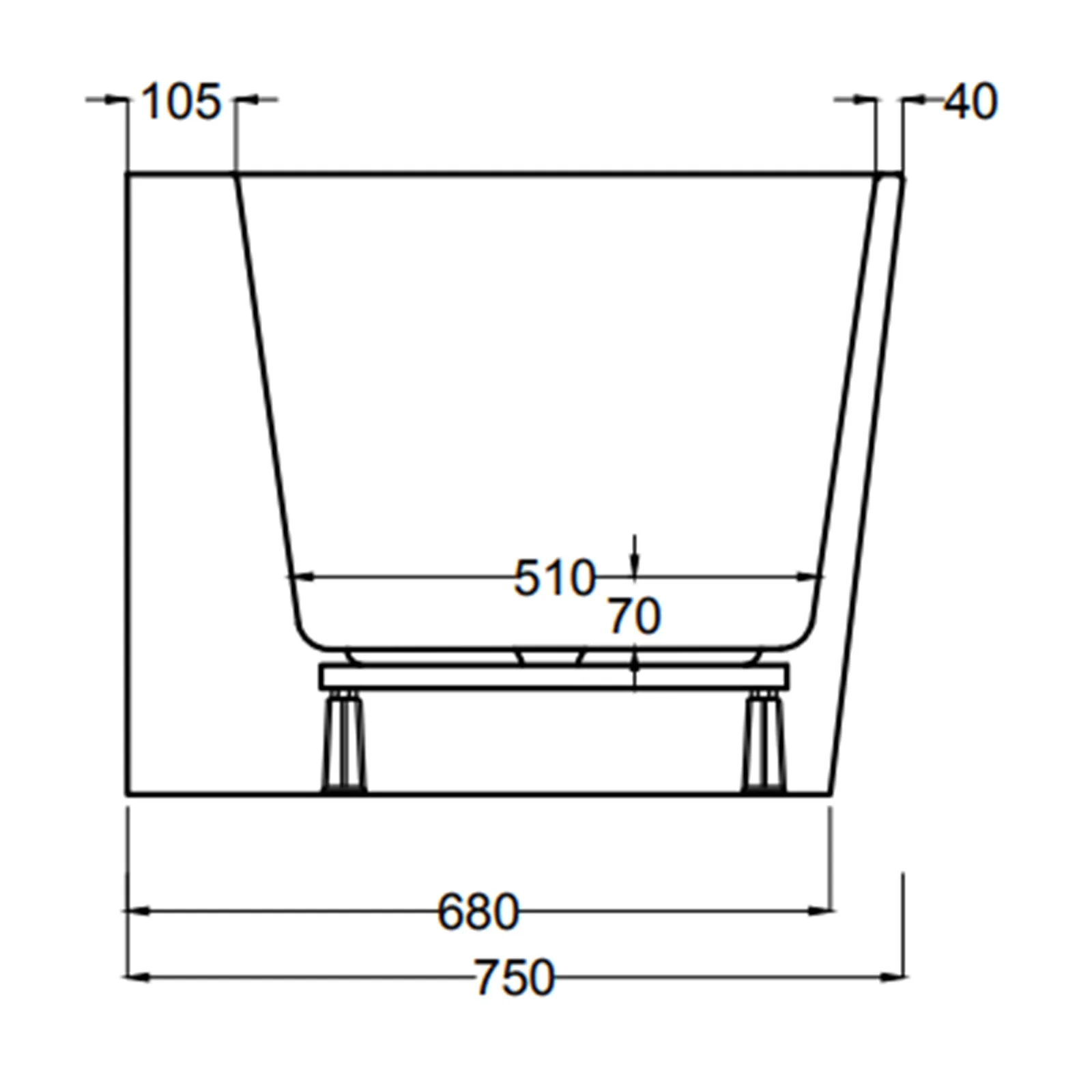 Schröder Vorwandbadewanne Themse Fine VR -Weiß- 170 x 75 x 46/60 cm
