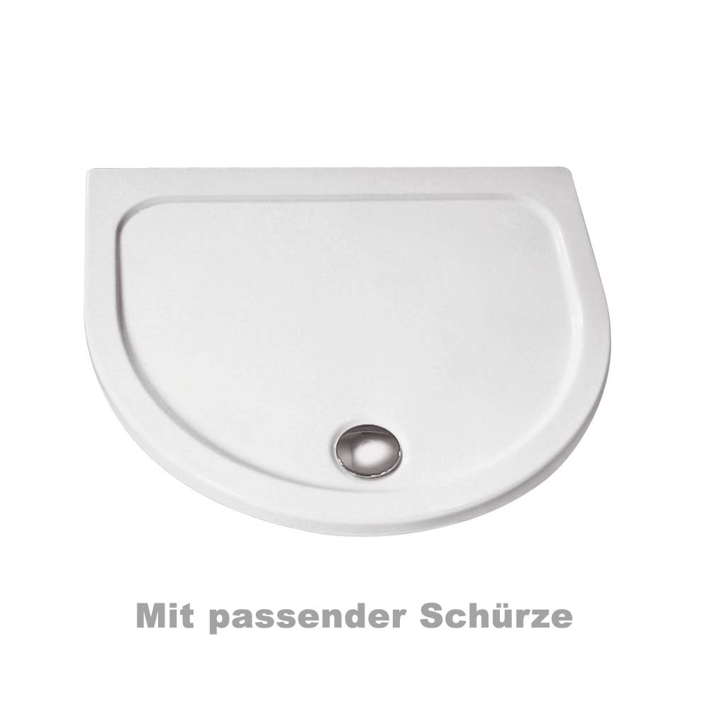 Acryl Duschwanne superflach - Halbkreis - 96 x 82 cm - mit Schürze pergamon Acryl Duschwanne superflach - Halbkreis - 96 x 82 cm - mit Schürze pergamon