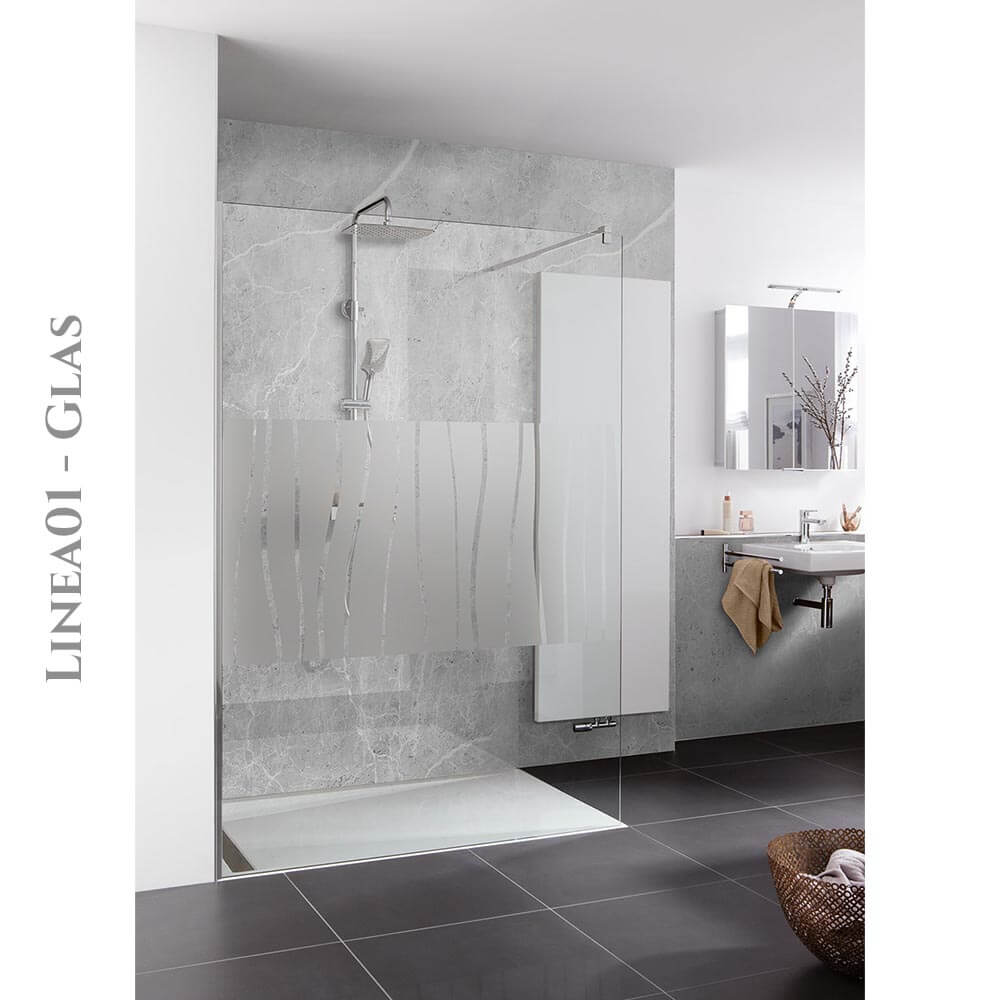 HSK Walk In Easy Comfort Duschabtrennung - Frontelement 1000 mm-Alu Silber-matt-Linea 01-ohne Beschichtung HSK Walk In Easy Comfort Duschabtrennung - Frontelement 1000 mm-Alu Silber-matt-Linea 01-ohne Beschichtung