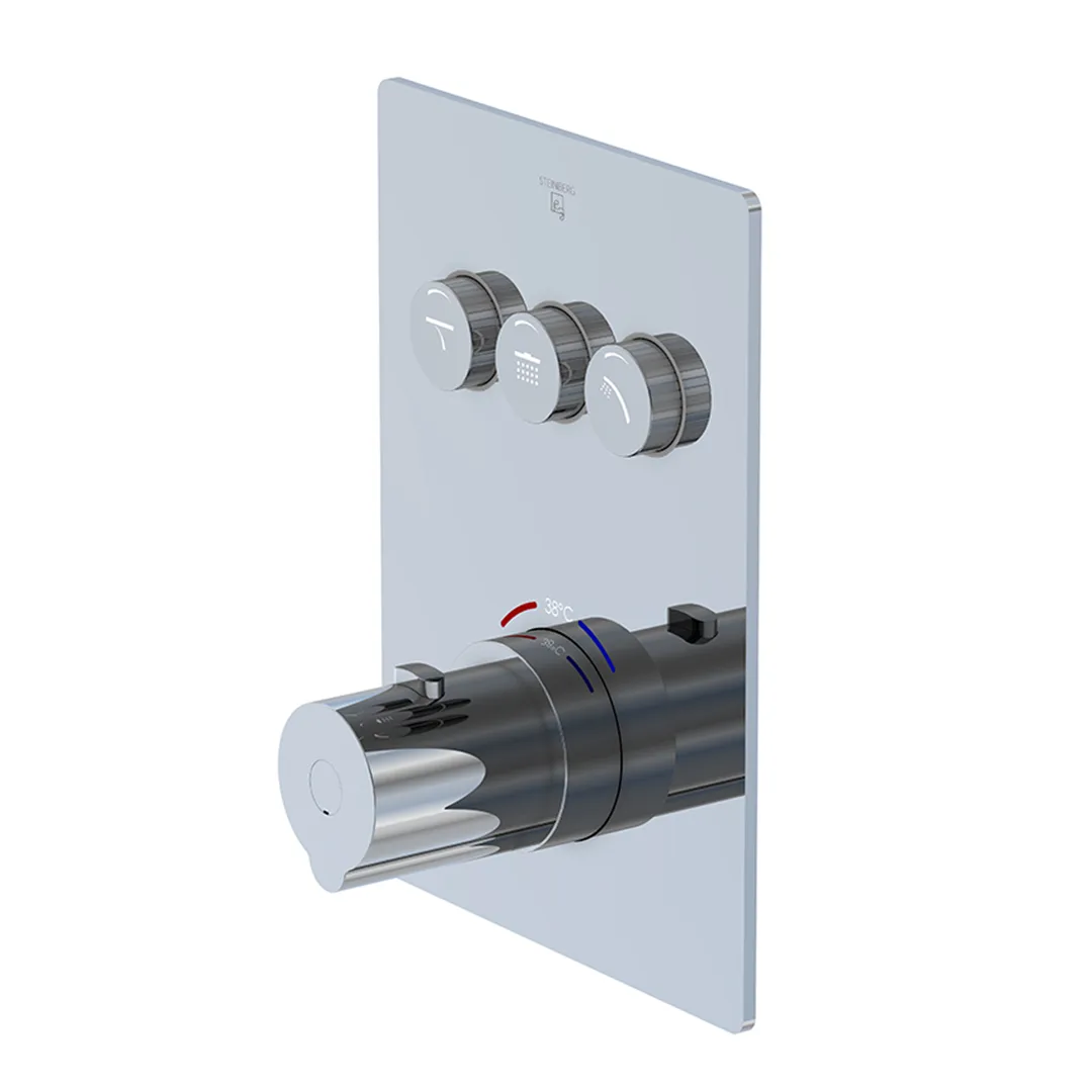 Steinberg Serie 390 Unterputz-Thermostat 3 Verbraucher Chrom Steinberg Serie 390 Unterputz-Thermostat 3 Verbraucher Chrom