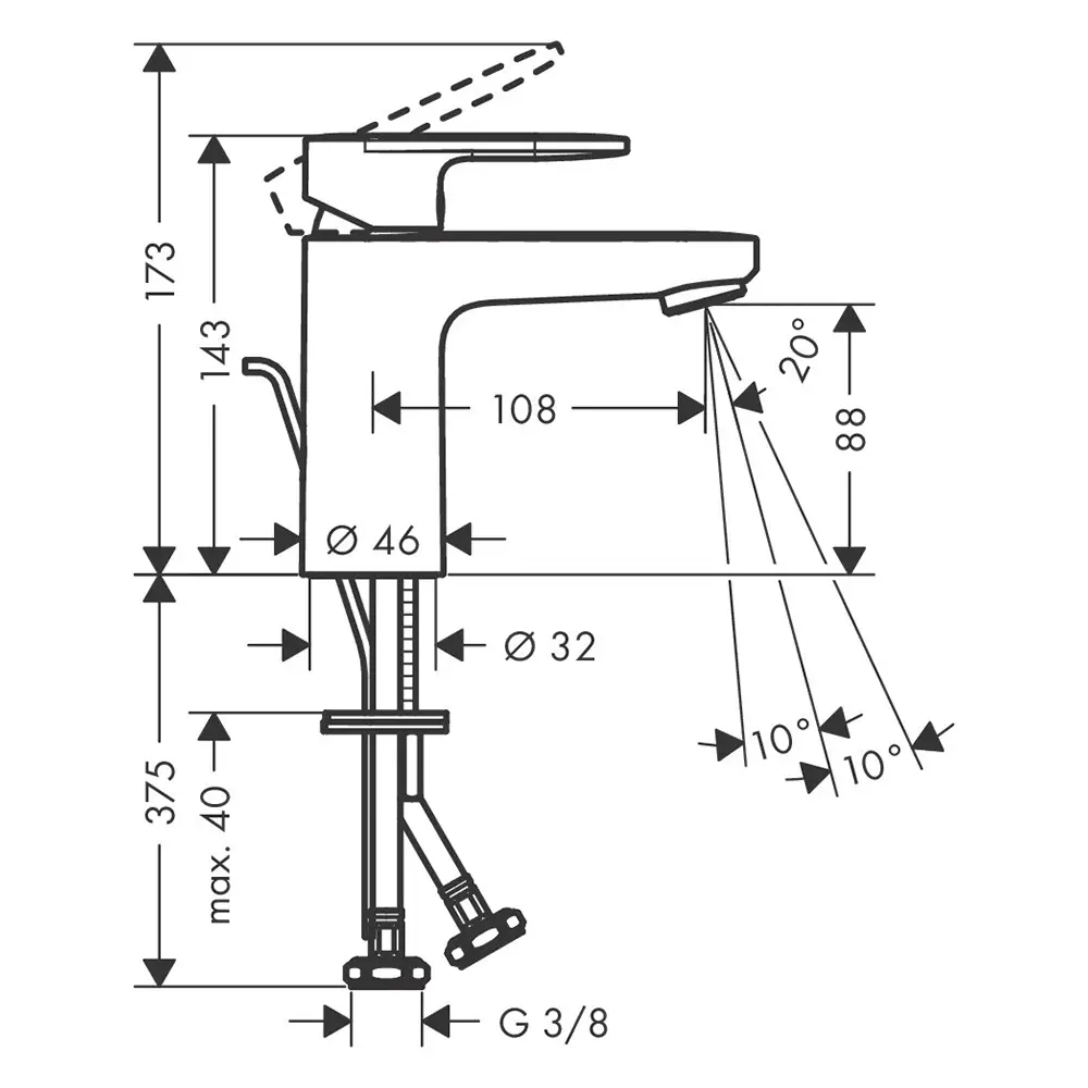 hansgrohe Waschtischmischer 100 Vernis Blend Metall Ablauf hansgrohe Waschtischmischer 100 Vernis Blend Metall Ablauf