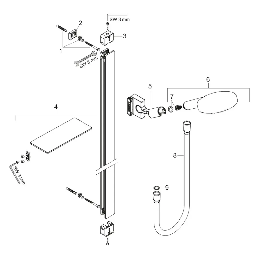 hansgrohe Brausenset Raindance Select S 120 Unica'E 900mm weiss chrom hansgrohe Brausenset Raindance Select S 120 Unica'E 900mm weiss chrom