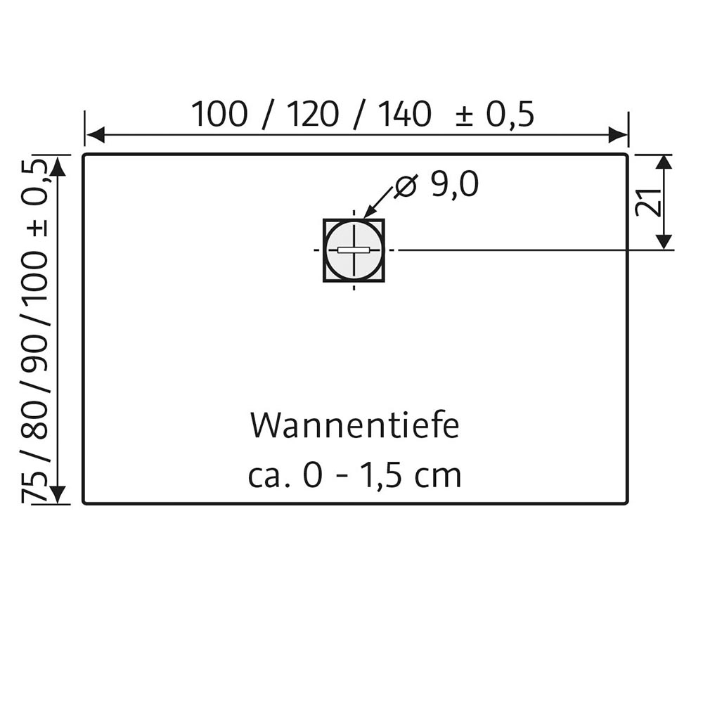 HSK Marmor-Polymer Rechteck Duschwanne Steinoptik 90 x 120 cm-sandstein-mit AntiSlip-Beschichtung