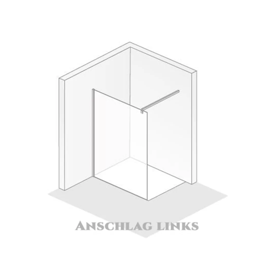 HSK Walk In Pro Duschabtrennung 118x200cm Klar hell-Schwarz-matt-ohne Beschichtung