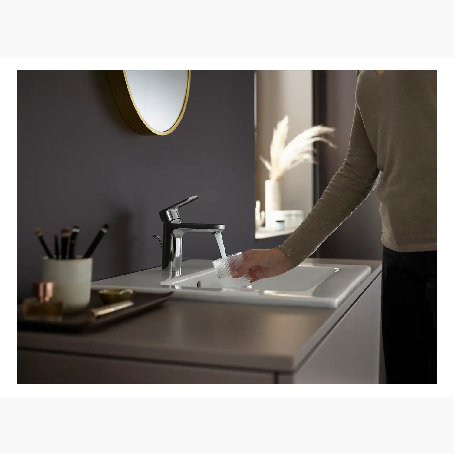 Hansgrohe Vernis Blend 100 Waschtischarmatur Chrom mit Ablaufgarnitur Hansgrohe Vernis Blend 100 Waschtischarmatur Chrom mit Ablaufgarnitur