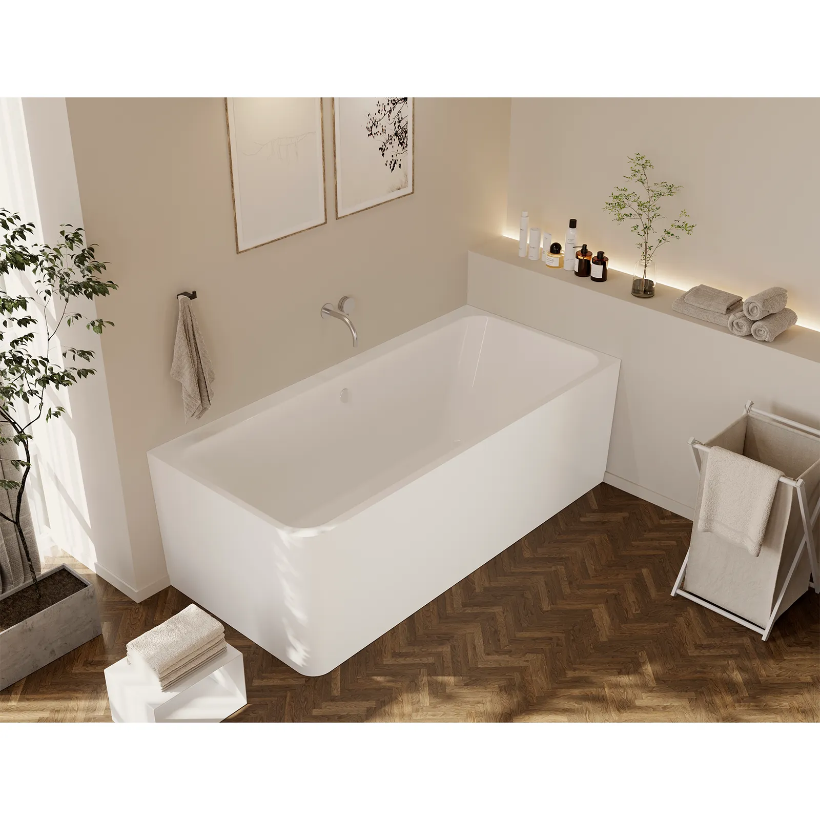 Schröder Tiber Fine VR Vorwandbadewanne 178,5 x 80 x 46/60 cm