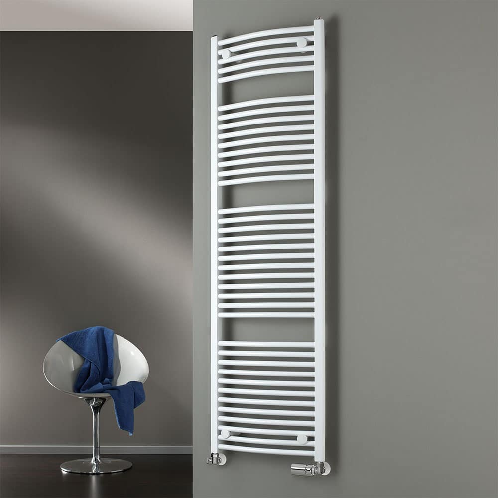 HSK Line Round Badheizkörper gebogen Mittelanschluss alle Größen weiß-matt-775 x 500 mm
