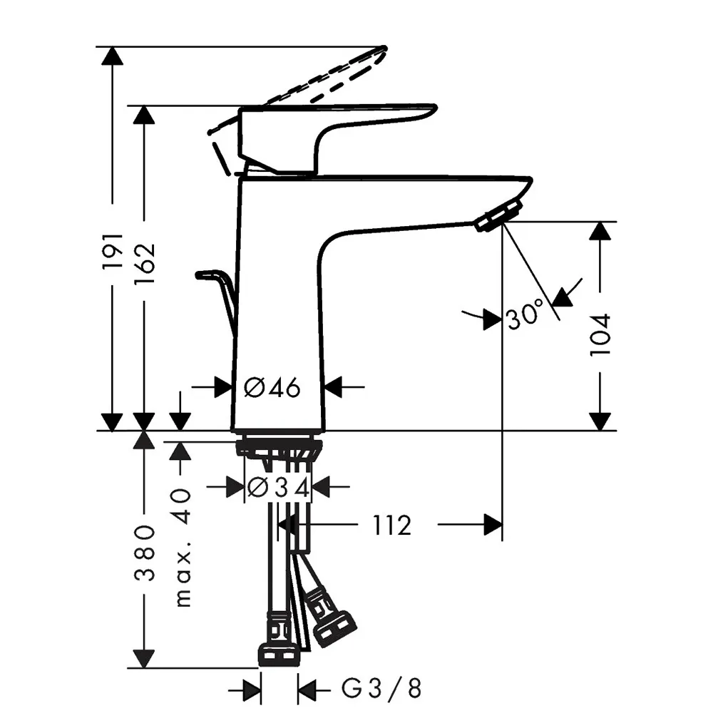 hansgrohe Waschtischmischer 110 Talis E chrom hansgrohe Waschtischmischer 110 Talis E chrom