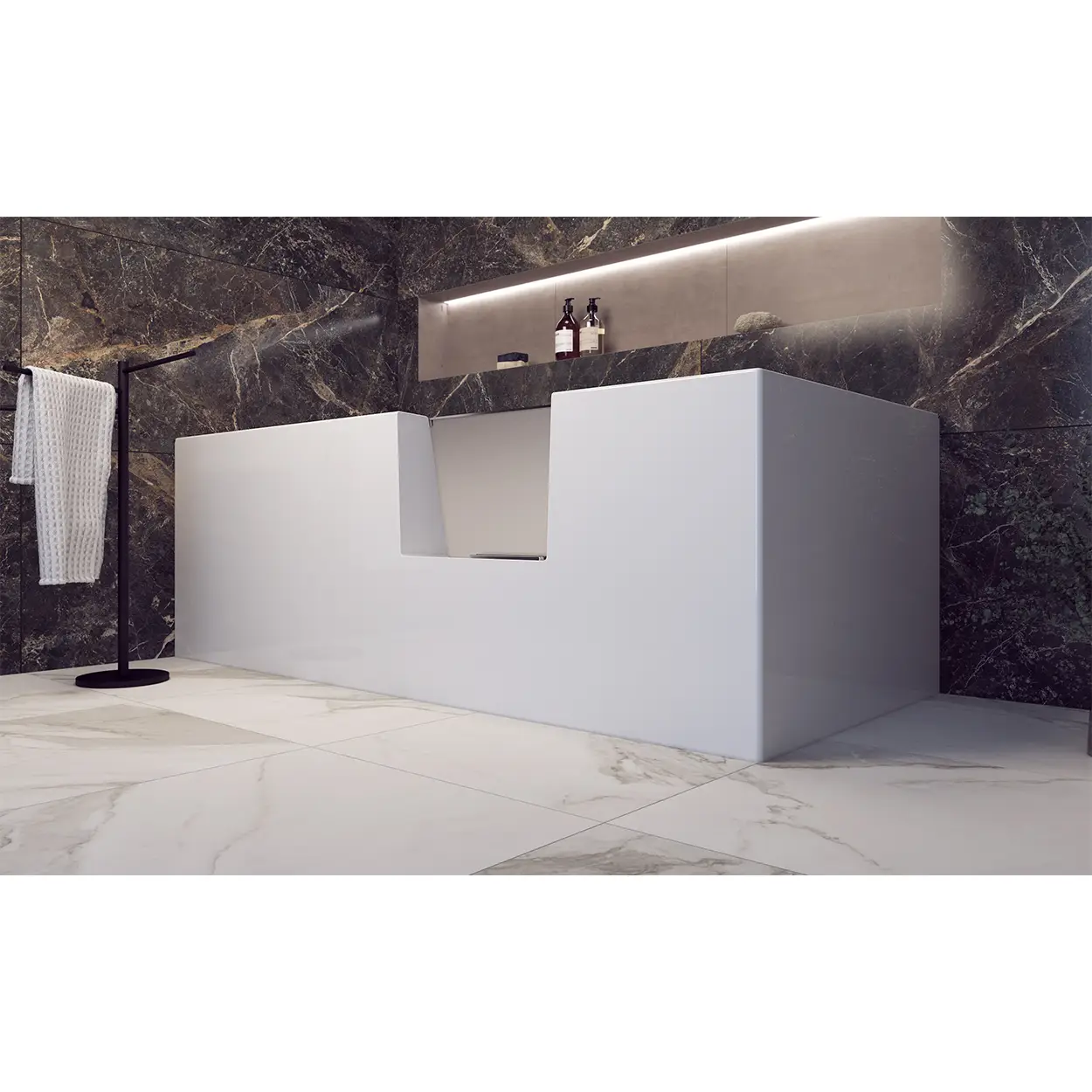 Uppsala Easy Badewanne 180x80x49 cm Badewanne-Tür rechts