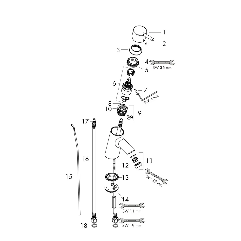 hansgrohe Waschtischmischer Talis S chrom