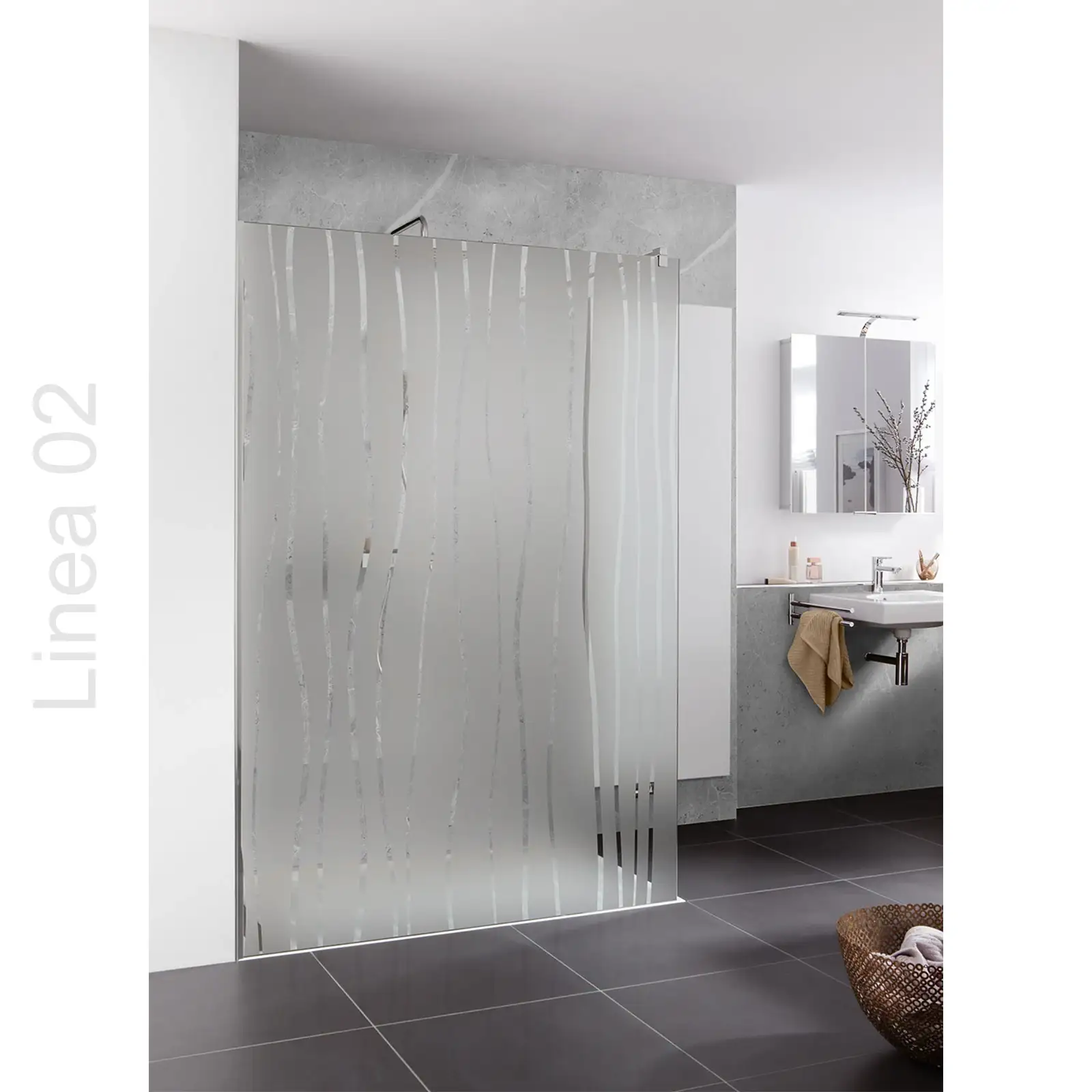 HSK Duschkabine Favorit Nova Drehtür mit Seitenwand 100x100 cm-RA-Chrom-optik-Linea 02-mit EGB