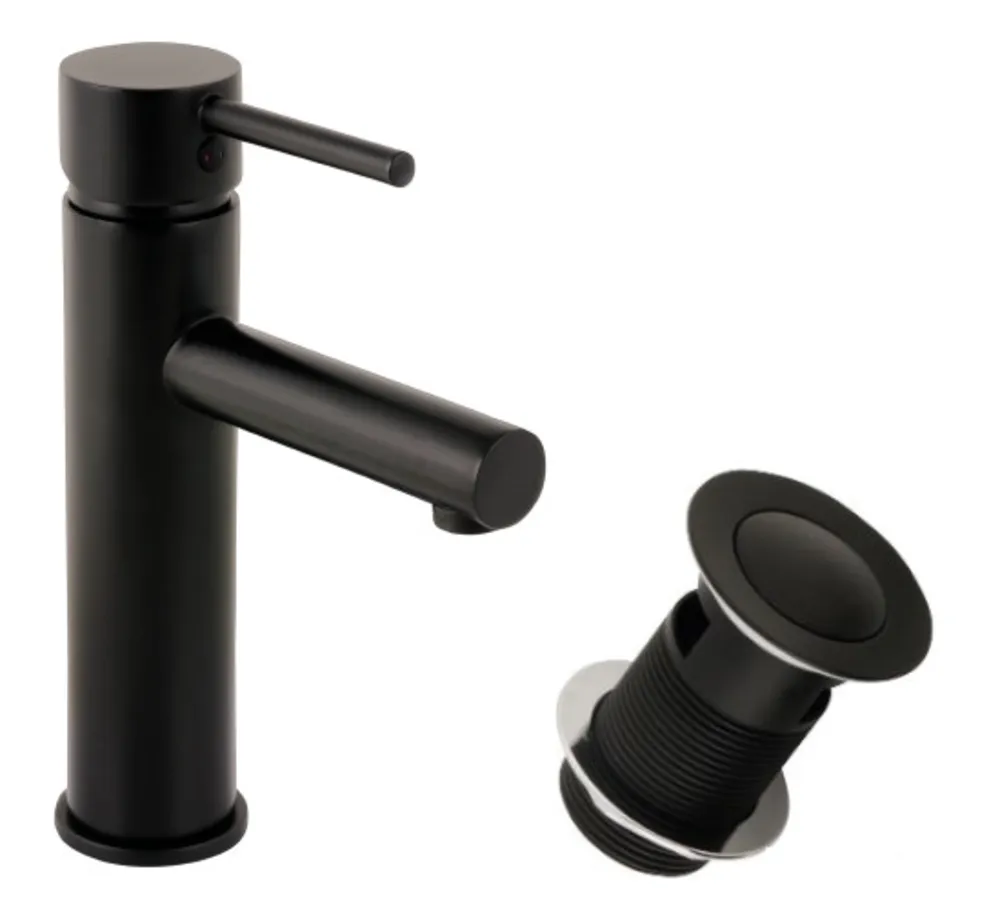 Moderne schwarze Waschtischarmatur inkl. Pop-Up Ventil M-Size Moderne schwarze Waschtischarmatur inkl. Pop-Up Ventil M-Size