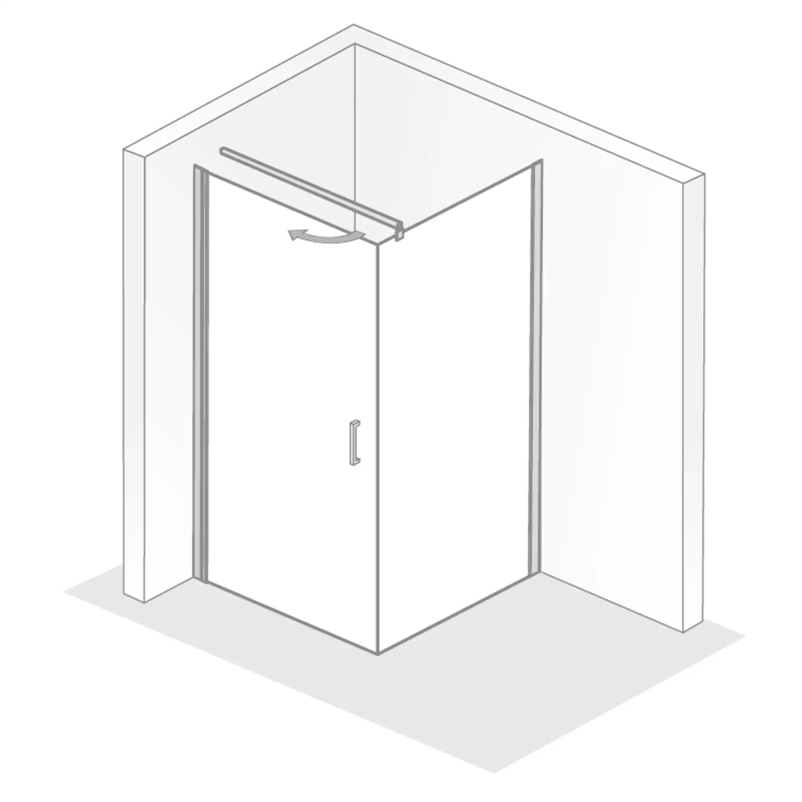HSK Duschkabine Favorit Nova Drehtür mit Seitenwand 100x100 cm-LA-Chrom-optik-Linea 02-mit EGB