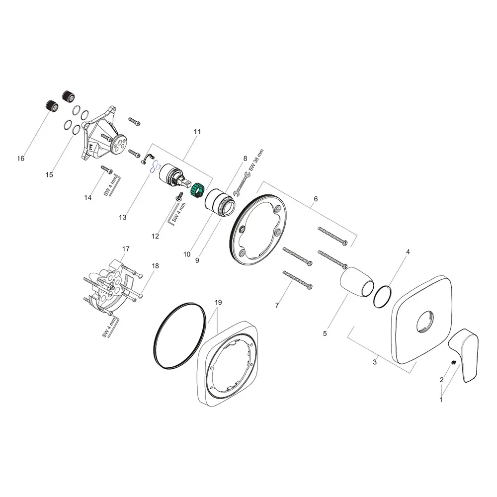 hansgrohe Brausenmischer Unterputz Talis E Fertigset chrom hansgrohe Brausenmischer Unterputz Talis E Fertigset chrom