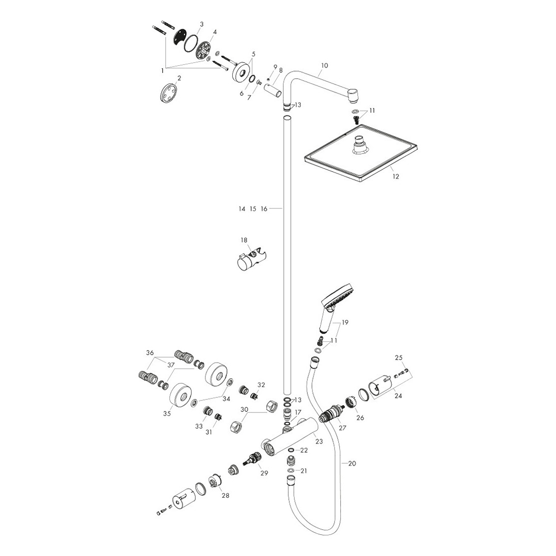 Hansgrohe Showerpipe Crometta E 240 chrom Hansgrohe Showerpipe Crometta E 240 chrom