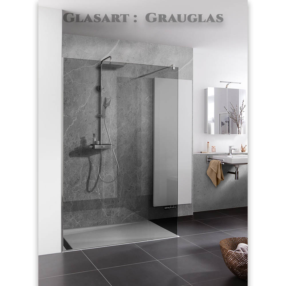 HSK Walk In Atelier Duschwand Frontelement 120 x 200cm mit Edelglasbeschichtung Grauglas HSK Walk In Atelier Duschwand Frontelement 120 x 200cm mit Edelglasbeschichtung Grauglas