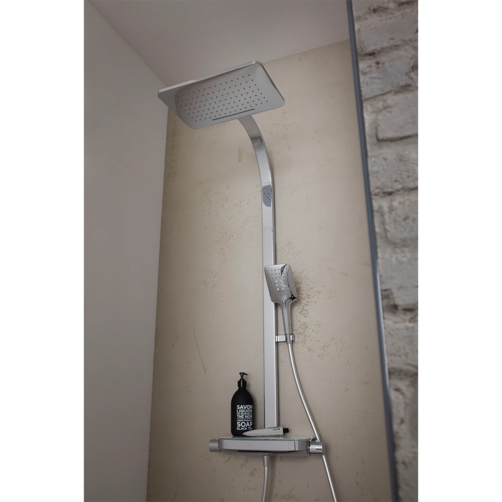HSK Duschsystem RS AquaTray Thermostat mit Schwall und Ablage Weiß
