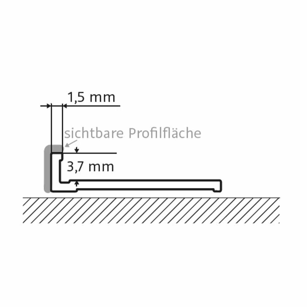 HSK Wandverkleidungssystem RenoDeco - Abschlussprofil - flächenbündig alu silber-matt