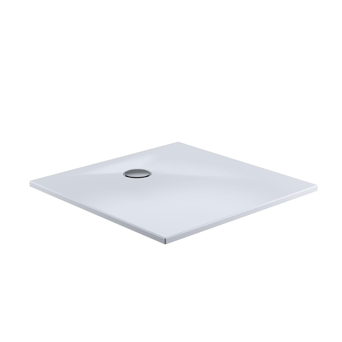 HSK Marmor-Polymer Quadrat Duschwanne plan-Weiß-80 x 80 cm-mit AntiSlip-Beschichtung-ohne Aquaproof-Dichtset