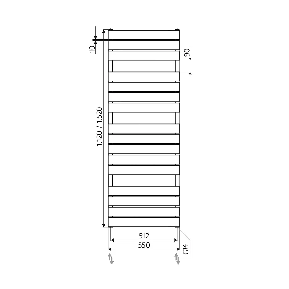HSK Lavida Badheizkörper Paneel Heizkörper 1520 x 550 mm-sandstein