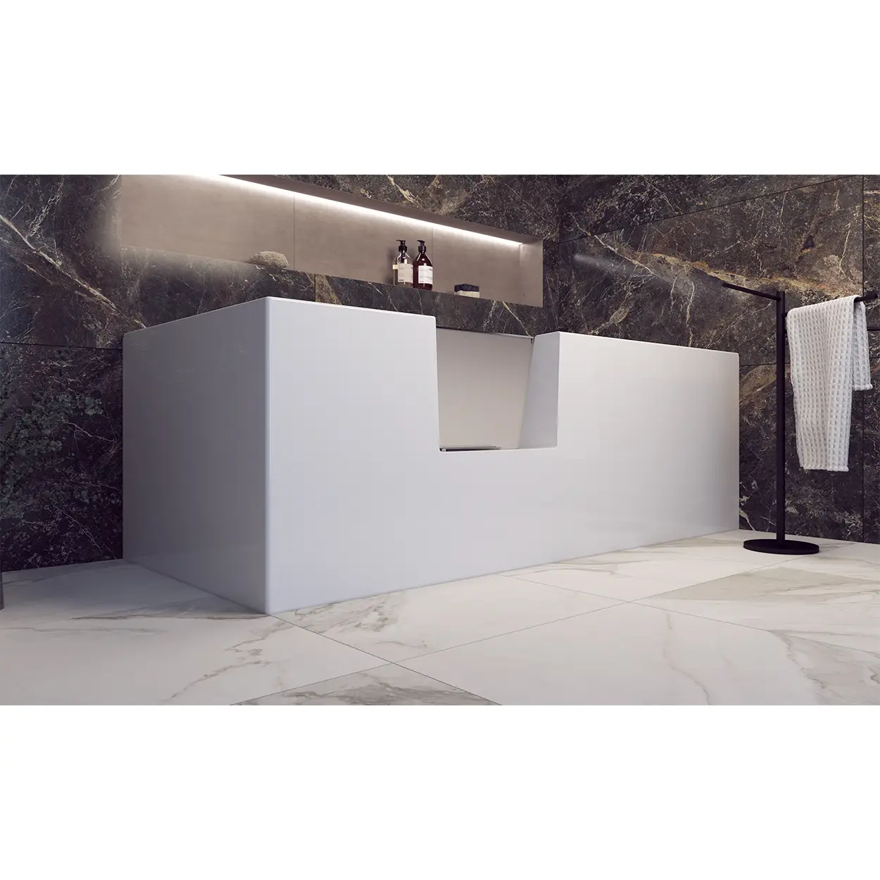 Uppsala Easy Badewanne 180x80x49 cm Badewanne-Tür links