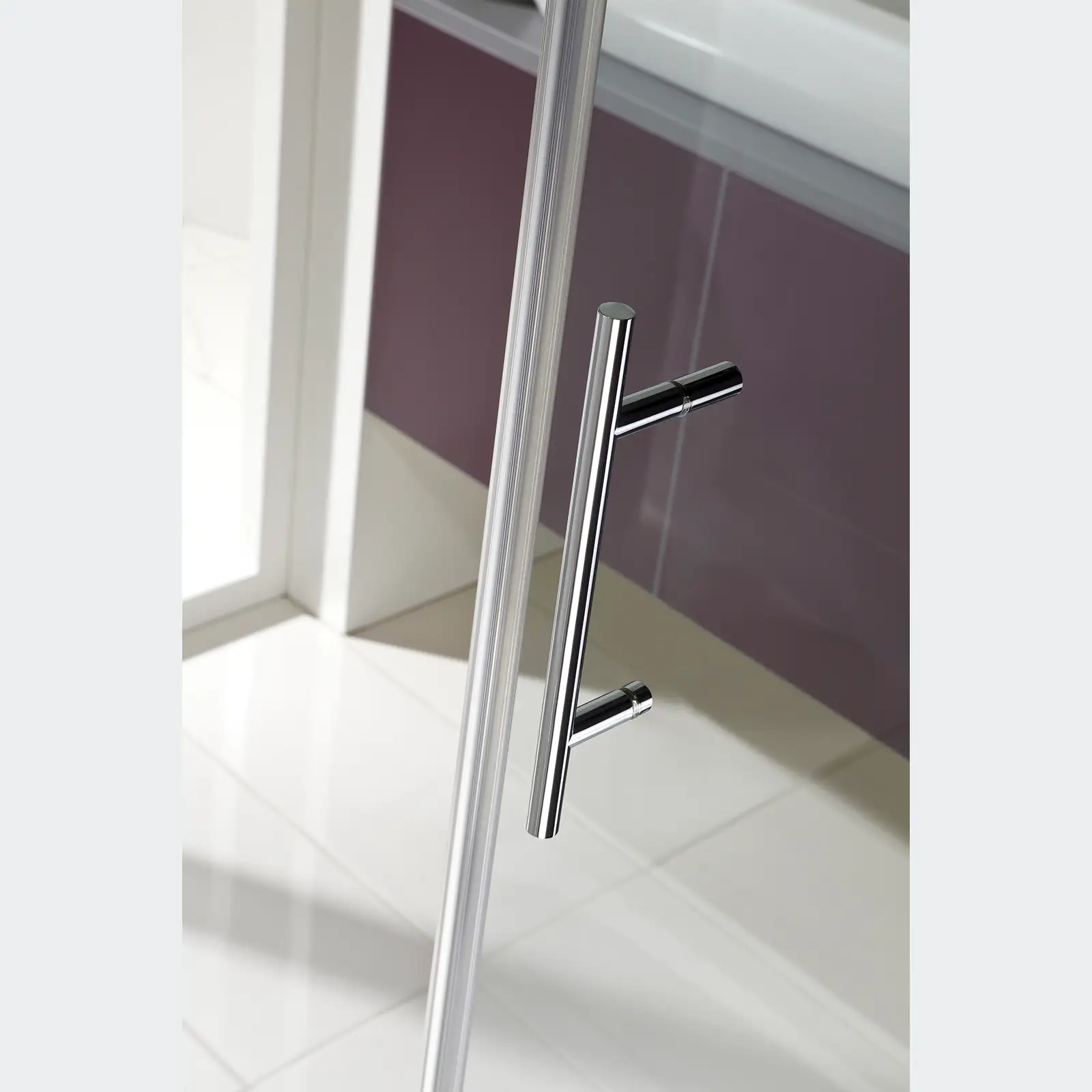 HSK Duschkabine Favorit Nova Drehtür mit verkürzter Seitenwand 90x90 cm-RA-Chrom-optik-Mattglas-mit EGB