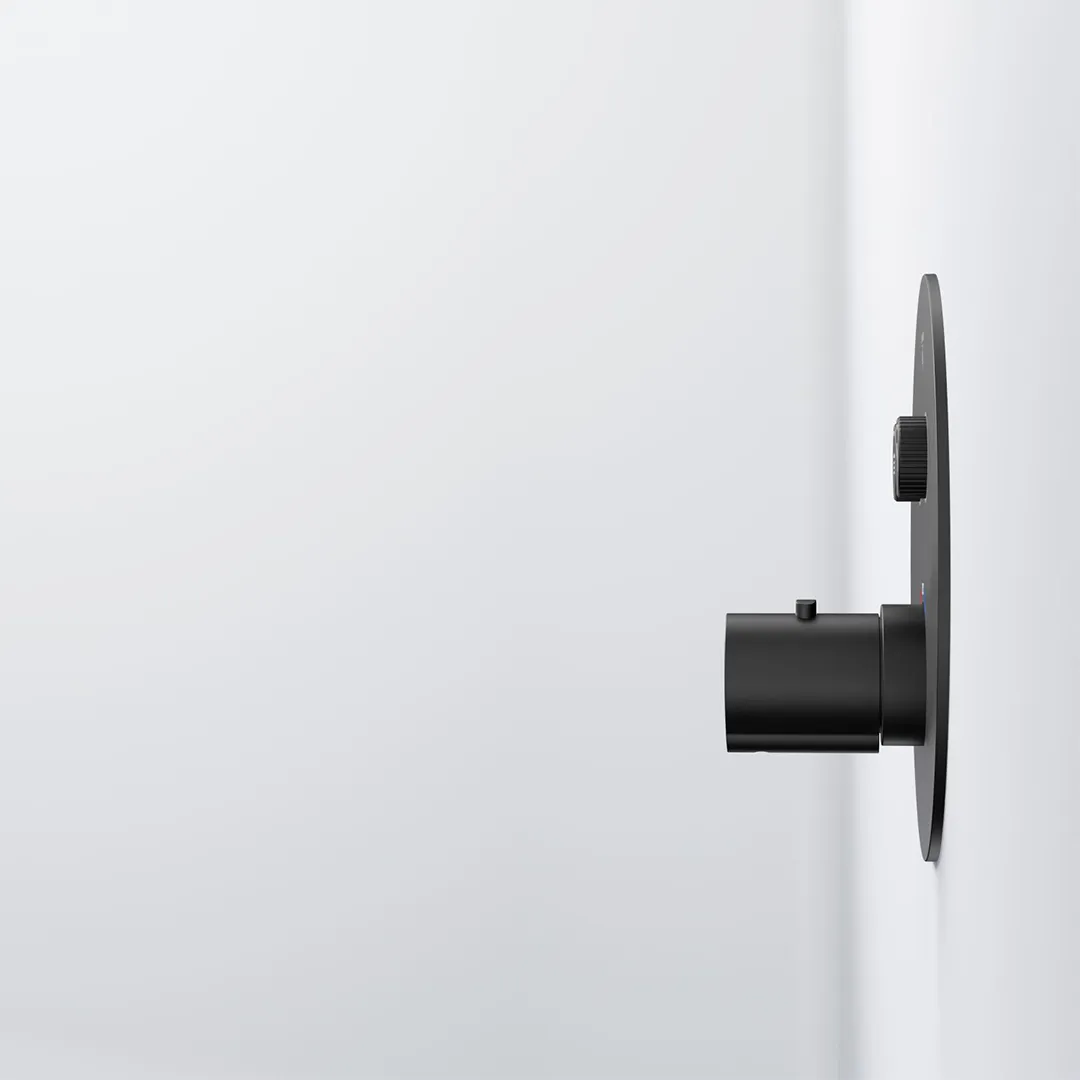 Steinberg Serie 390 unterputz Wannen-Brause-Thermostat rund Schwarz-Matt