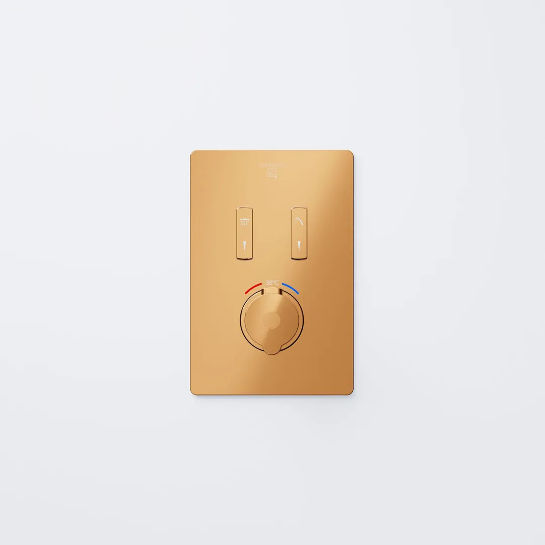 Steinberg Serie 390 unterputz Wannen-Brause-Thermostat eckig Rose Gold