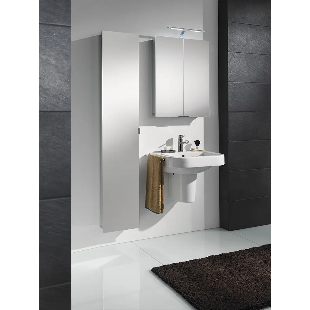 Alu-Spiegelschrank ASP 300 LED 750 x 750 mm, T=125 mm oder 170 mm Alu-Spiegelschrank ASP 300 LED 750 x 750 mm, T=125 mm oder 170 mm