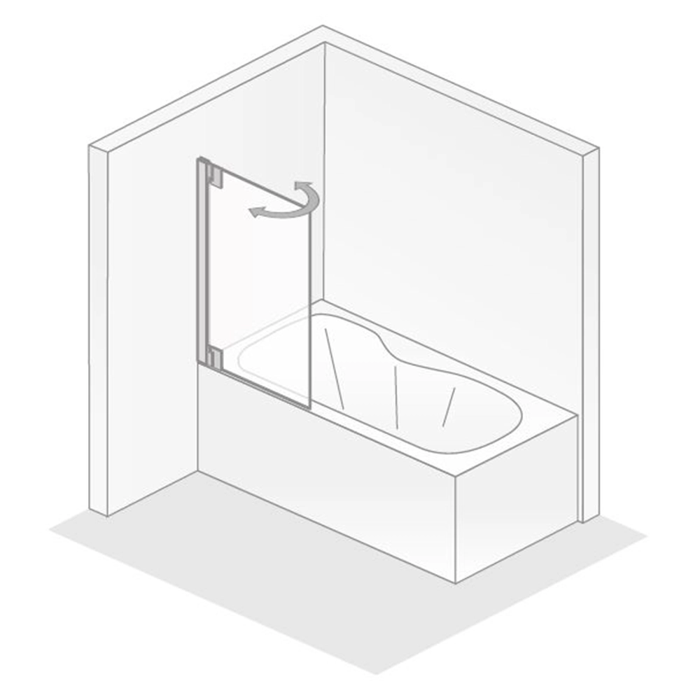 HSK Badewannenaufsatz K2P Pendelbar Linkanschlag-Mattglas-mit TwinSeal Beschichtung HSK Badewannenaufsatz K2P Pendelbar Linkanschlag-Mattglas-mit TwinSeal Beschichtung