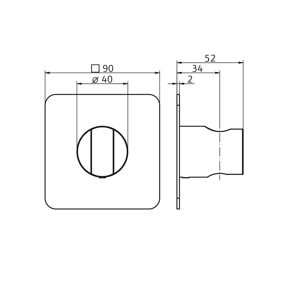 HSK Softcube Handbrausehalter - Produkt Art.Nr. 1180019 Skizze