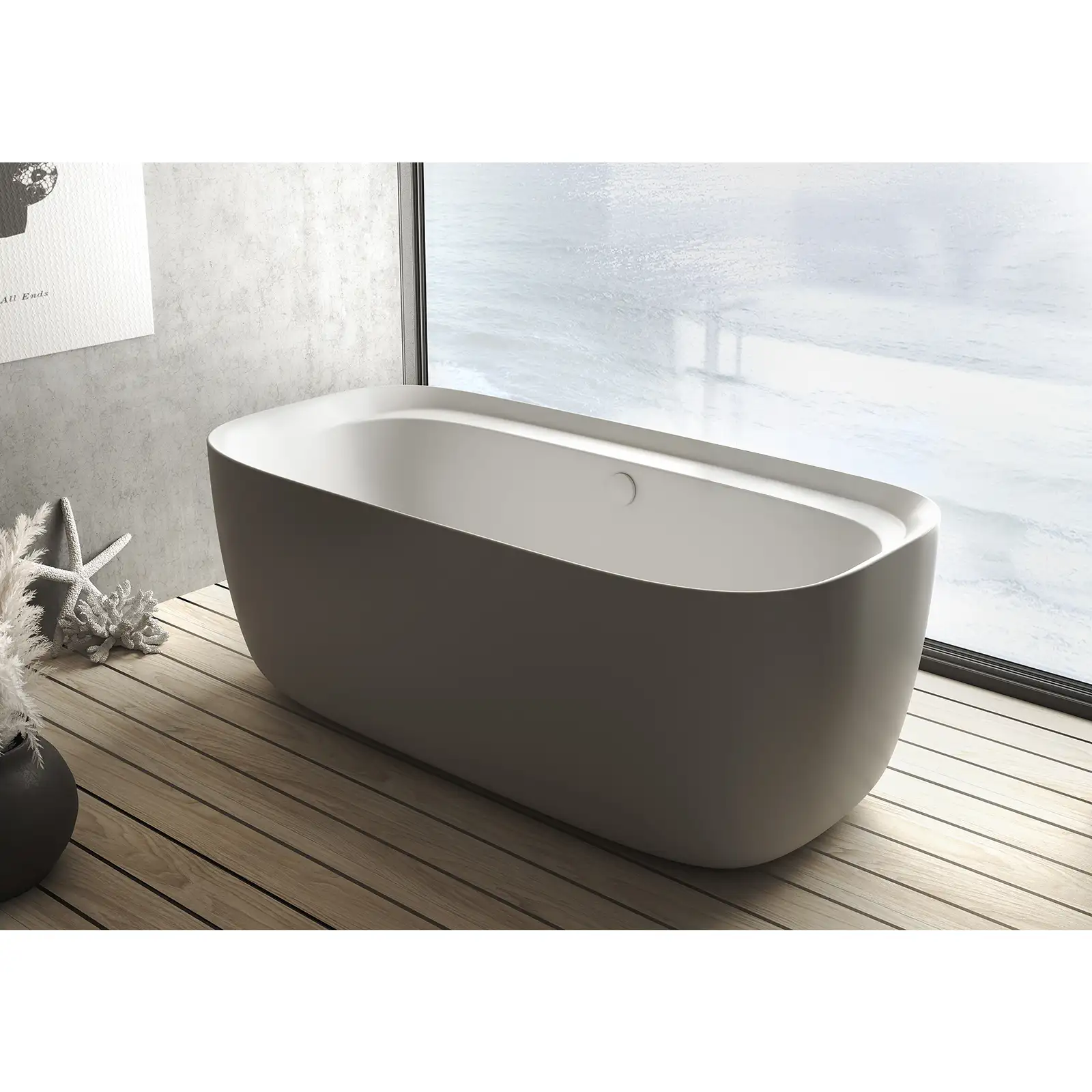 Schröder Lutter freistehende Ovalbadewanne 170 × 84,5 cm mit Schürze