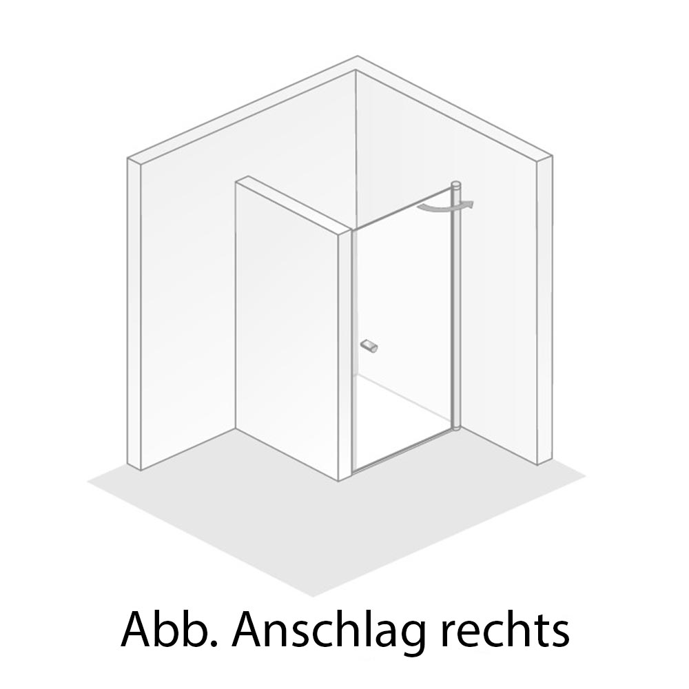 HSK Exklusiv 2.0 Drehtür-Nische 100cm-RA Schwarz matt-Perla-mit Edelglasbeschichtung