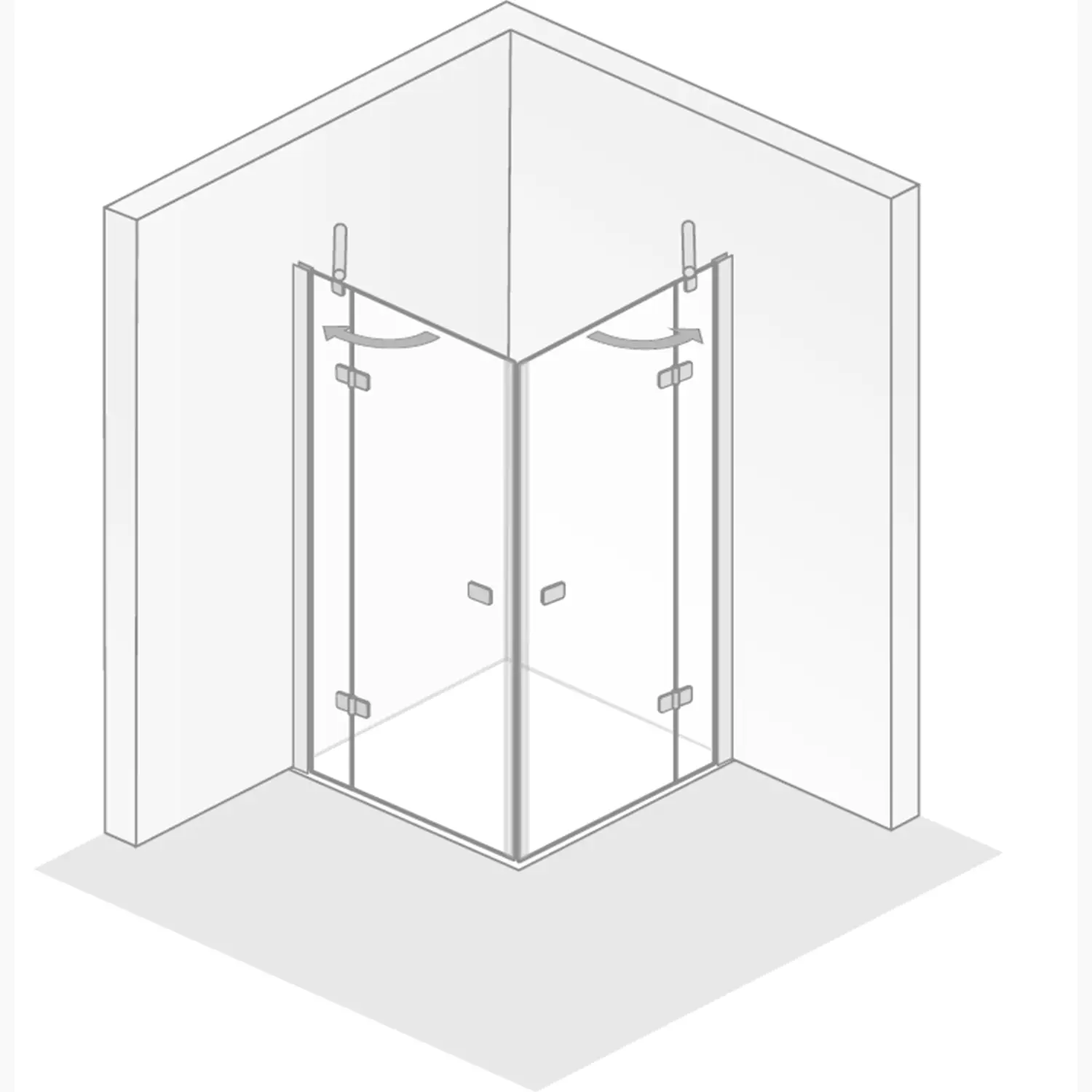 HSK Premium Softcube 75 x 90cm Eckeinstig-Klar hell HSK Premium Softcube 80 x 80cm Eckeinstig-mit TwinSeal Beschichtung-Bodennebel