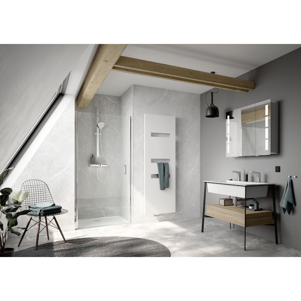 HSK Exklusix 2.0 Drehtür-Nische 75cm-LA-Alu Silber-matt-Klar Hell HSK Exklusiv 2.0 Drehtür-Nische 100cm-LA Schwarz matt-Perla-mit Edelglasbeschichtung