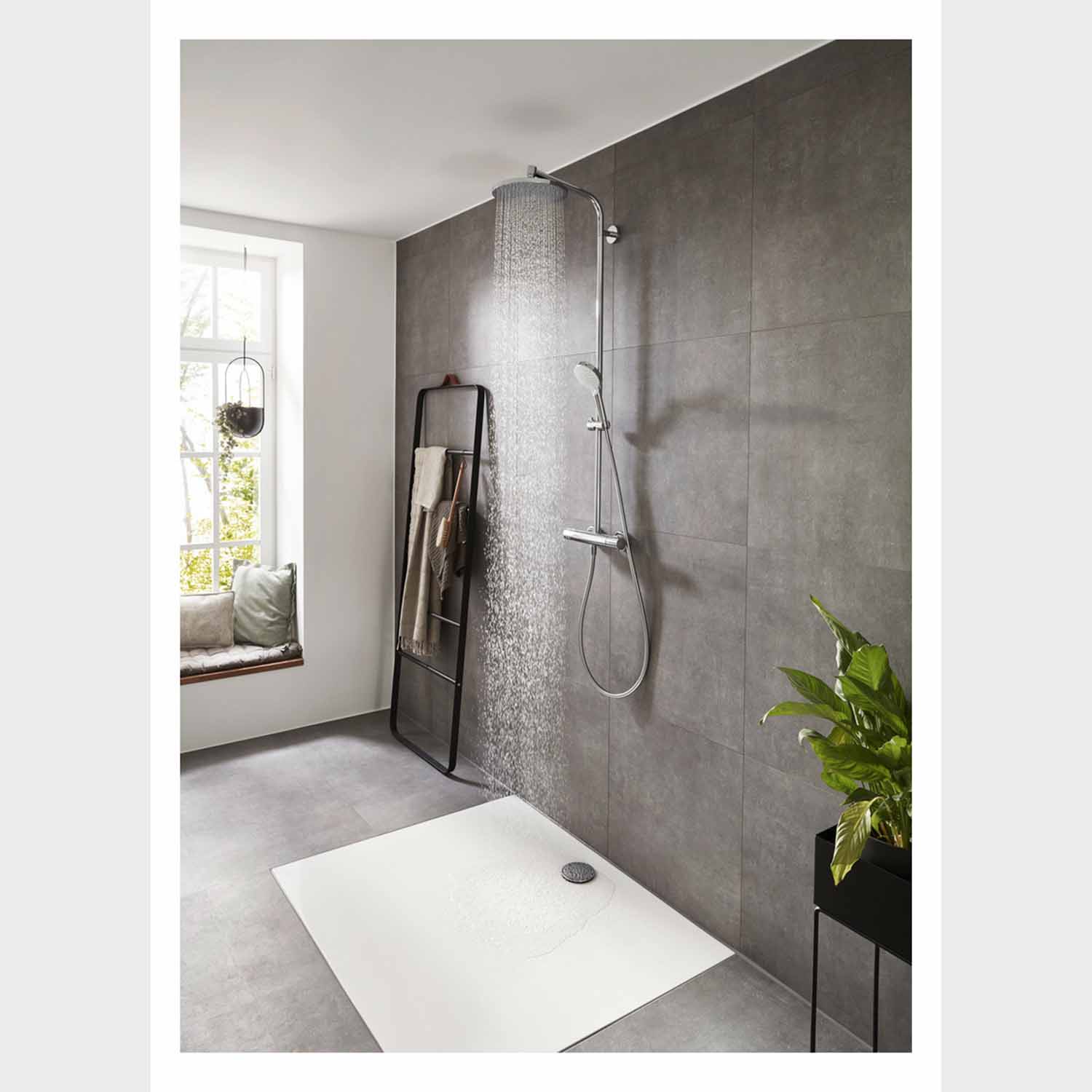 Hansgrohe Crometta S 240 Regendusche Showerpipe mit Thermostat Chrom Hansgrohe Crometta S 240 Regendusche Showerpipe mit Thermostat Chrom