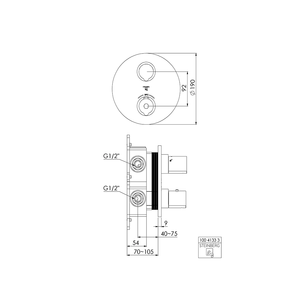 Steinberg Serie 100 Unterputzthermostat 2 Wege Umstellung Rose Gold
