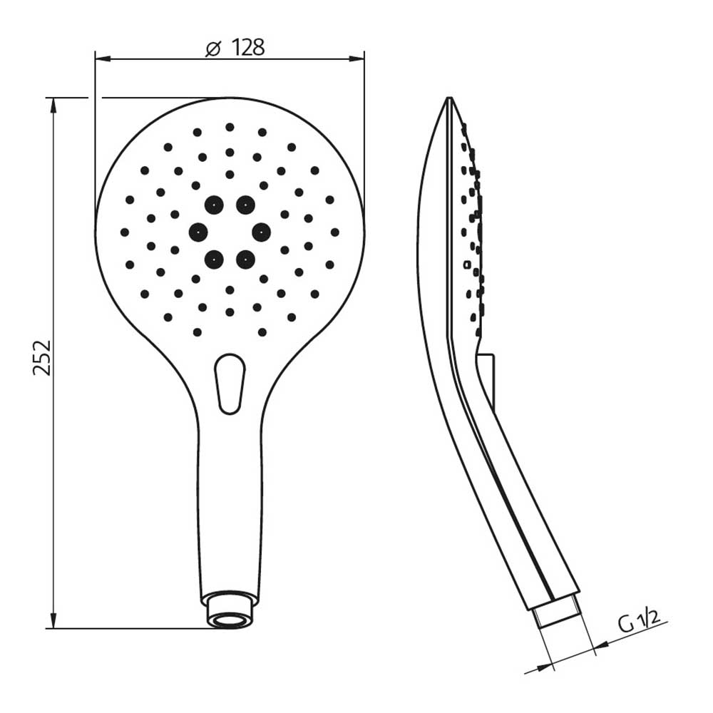 HSK Designer Handbrause AquaSwitch - Rund ohne Brauseschlauch