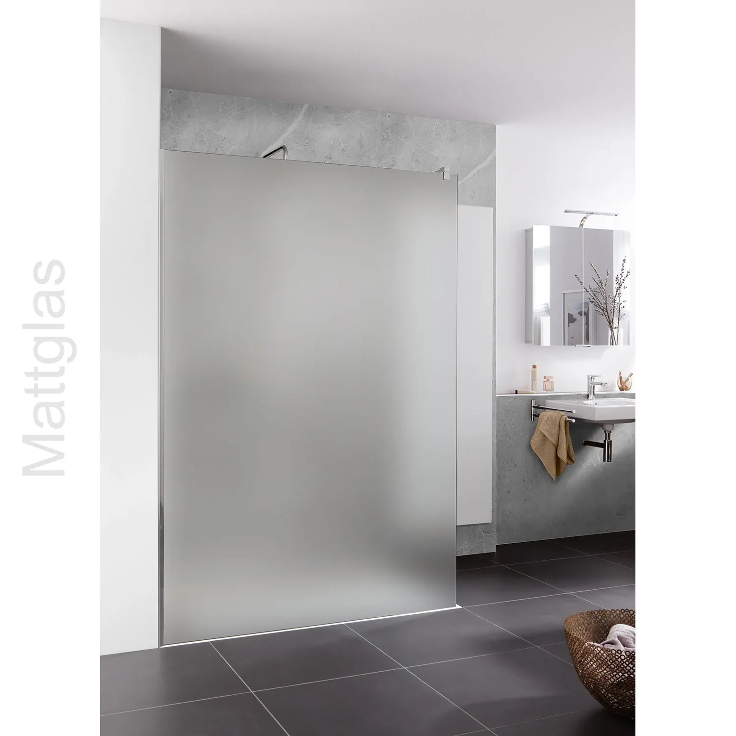 HSK Aperto PRO Pendeltür Nische-Breite 120cm-RA-TwinSeal-Mattglas-Gunmetal gebürstet
