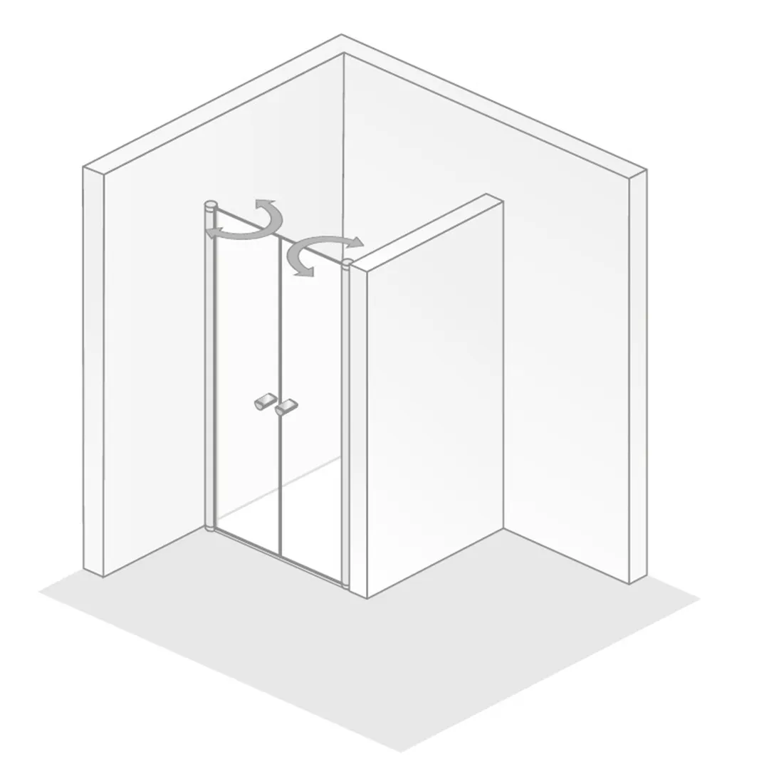 HSK EXKLUSIV Duschtür Nische 75x200cm Weiß-Linea 02-Stabgriff