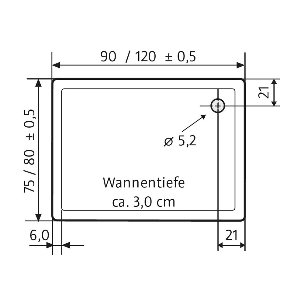 HSK Acryl Duschwanne - flach 80 x 120 cm-manhattan-mit Dichtset-mit AntiSlip-Beschichtung