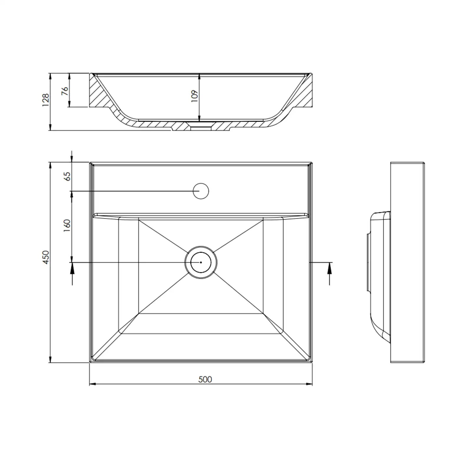 Schröder Nina Waschtisch 50 × 45 cm – Schneeweiß Matt