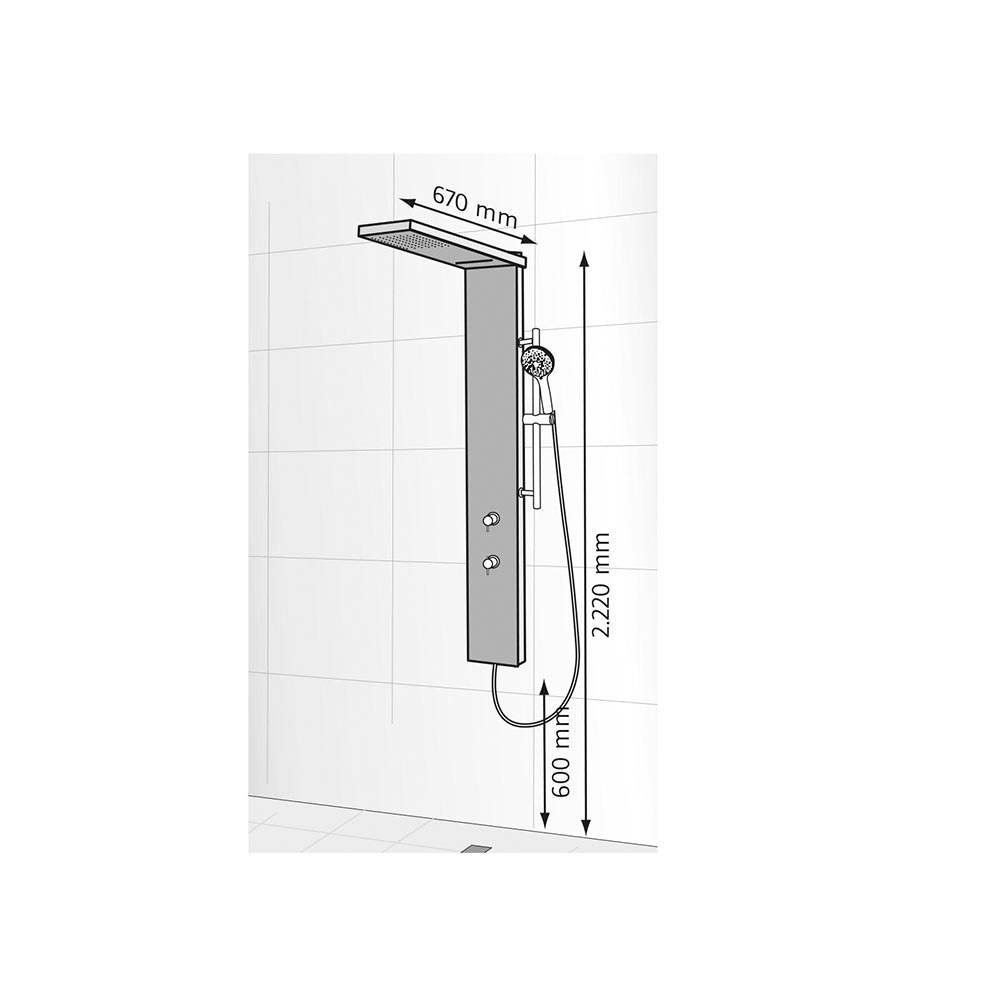 HSK Duschpaneel Lavida Plus, mit Schwallfunktion - Farbe : Edelstahl poliert mit weißer Glasfront HSK Duschpaneel Lavida Plus, mit Schwallfunktion - Farbe : Edelstahl poliert mit weißer Glasfront