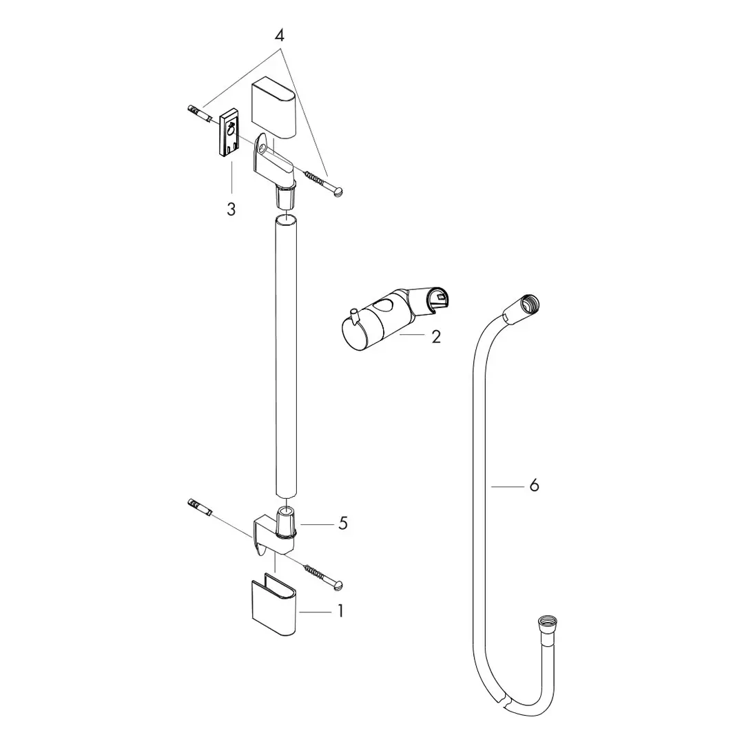 hansgrohe Brausenstange Unica'C 900mm chrom mit Isiflex B 1600mm hansgrohe Brausenstange Unica'C 900mm chrom mit Isiflex B 1600mm